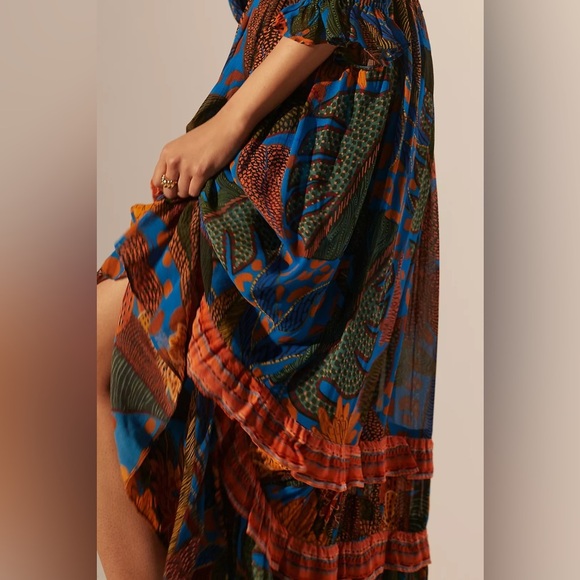 Farm Rio Puff Sleeve Maxi Dress Size M NWT - Picture 3 of 16